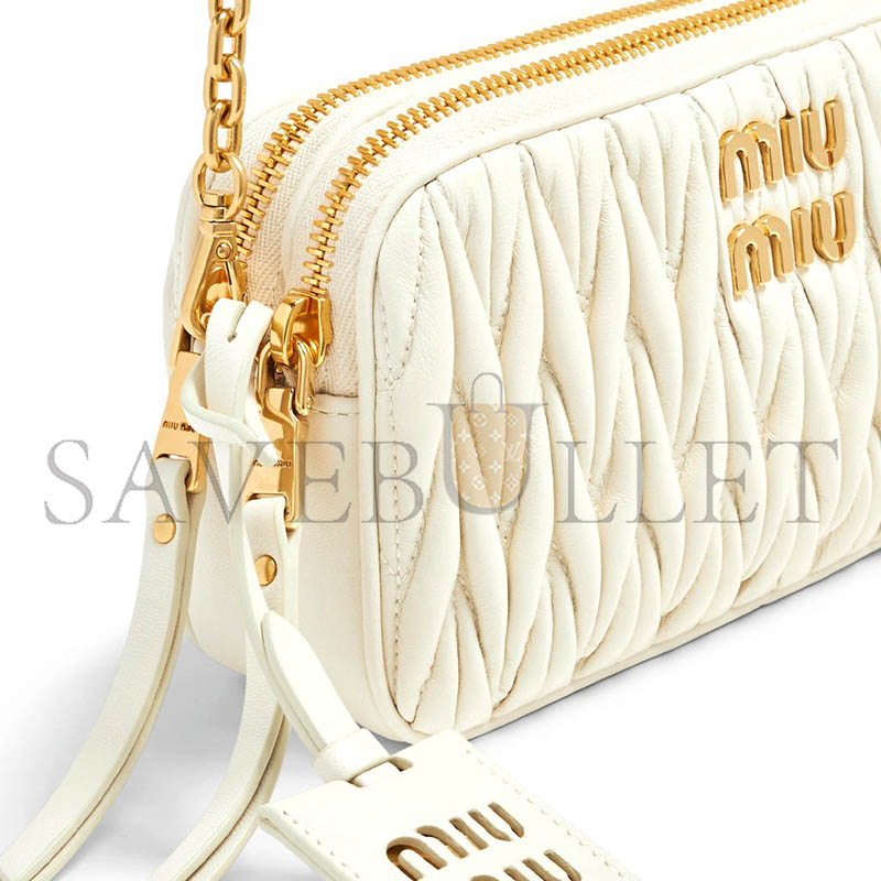 MIU MIU MATELASSE NAPPA LEATHER DOUBLE-LAYER CROSSBODY CAMERA BAG 5BP045 (18*10*5cm)